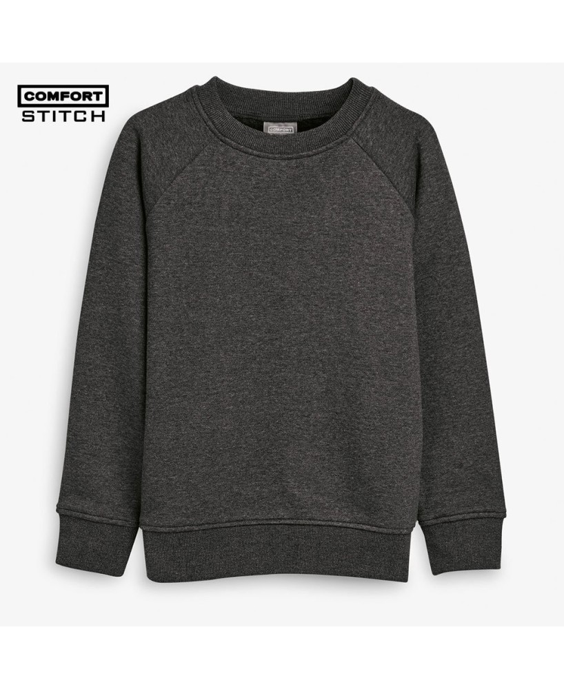 Classic Charcoal Crew-Neck Sweatshirt for Kids