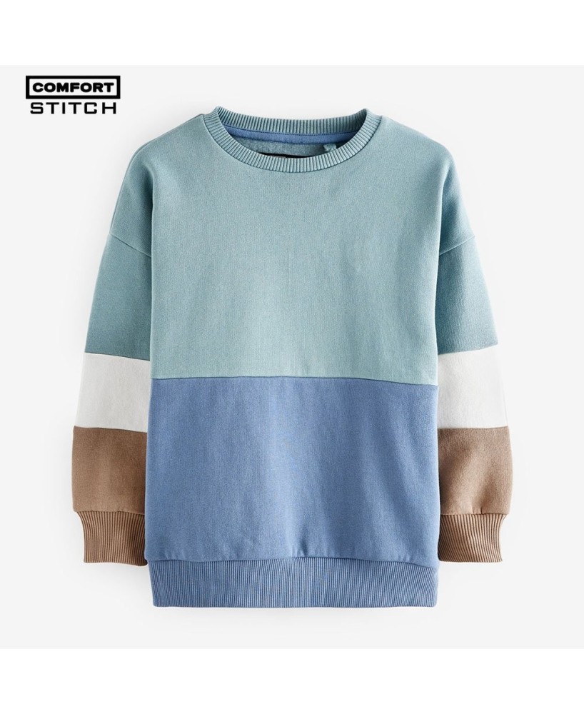 Boys' Blue/Light Teal Colorblock Sweatshirt