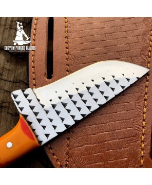 Handmade Skinning Knife & Leather Sheath