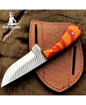 Handmade Skinning Knife & Leather Sheath