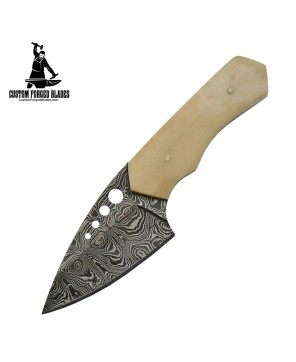 Handmade Damascus Bone Skinning Knife