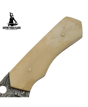 Handmade Damascus Bone Skinning Knife