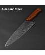 Damascus Kitchen Knife, Walnut Handle