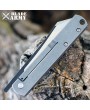 Premium Stainless Steel Folding Knife: Gray Handle