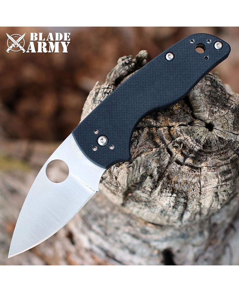 Blade Army Folding Knife - Black G10 Handle