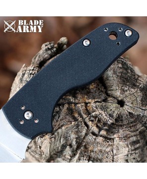 Blade Army Folding Knife - Black G10 Handle