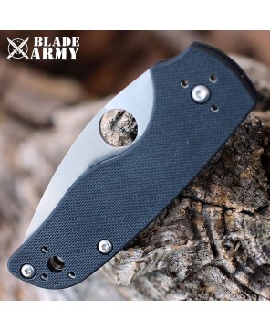 Blade Army Folding Knife - Black G10 Handle