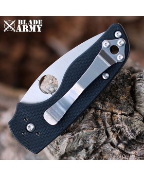 Blade Army Folding Knife - Black G10 Handle