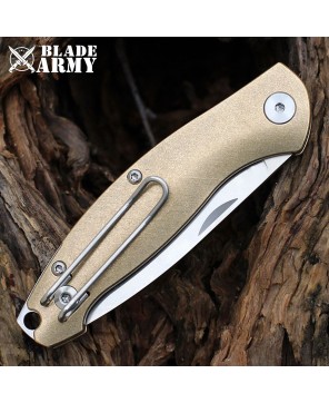 Bohler Blade Brass Gold Handle Knife