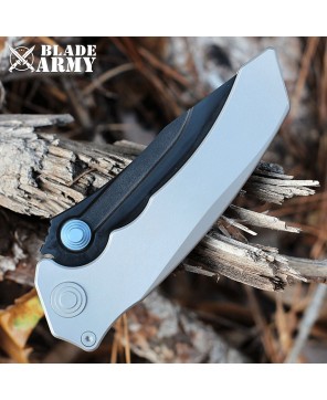 Gray Titanium Handle Tactical Knife