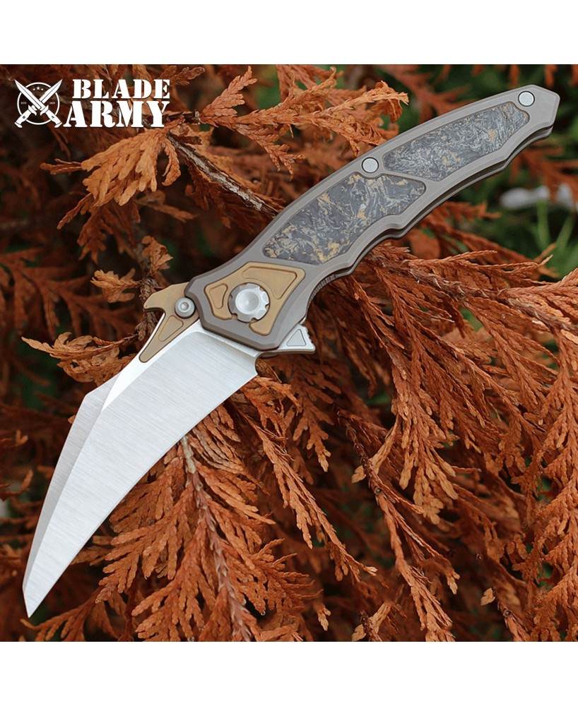 Red Queen Tactical Folding Knife | Titanium Handle