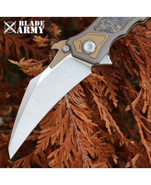 Red Queen Tactical Folding Knife | Titanium Handle