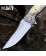 Maxace Halictus Knife: Titanium Mokume Inlay Handle