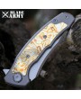 Maxace Halictus Knife: Titanium Mokume Inlay Handle