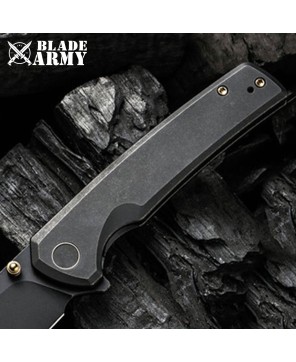 Black Stonewashed Tactical Knife