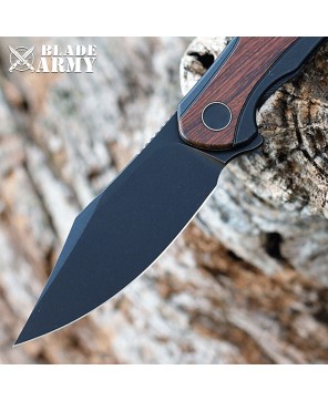 Tactical Folding Knife - Black Titanium Handle