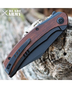 Tactical Folding Knife - Black Titanium Handle