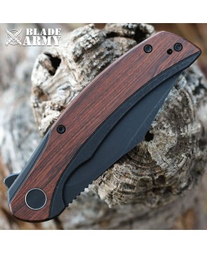 Tactical Folding Knife - Black Titanium Handle