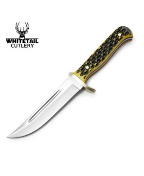 Whitetail Cutlery trail guide, jigged bone Handle Hunting Knife