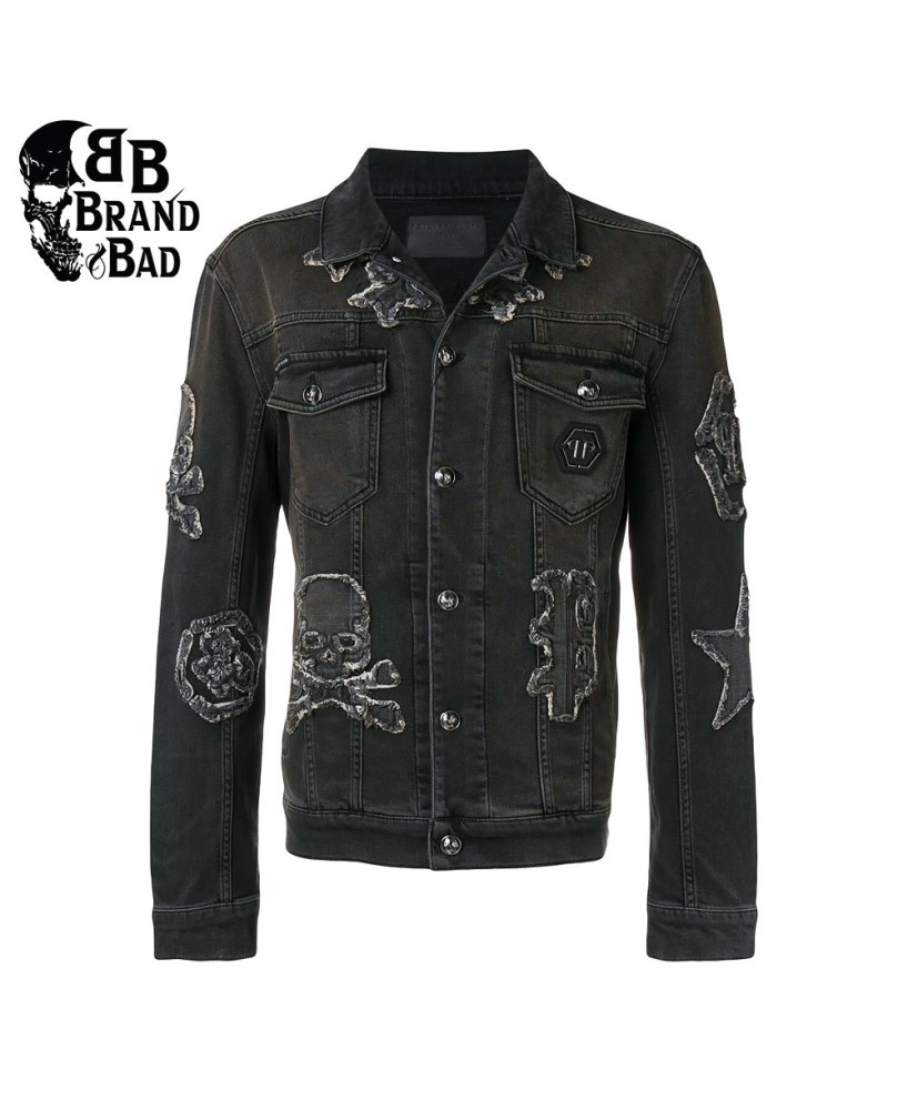 BB Skull Denim Jacket by Philipp Plein