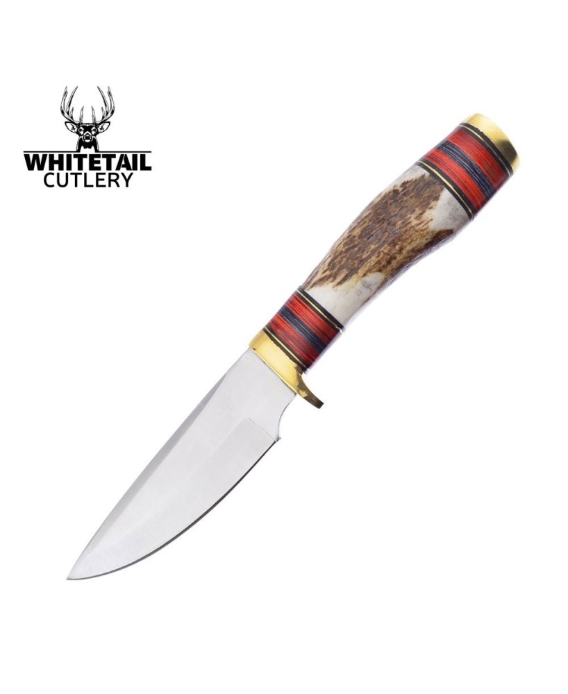 SANTA'S SLEIGH BELL STAG Handle Hunting Fixed Blade Knife