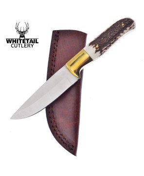 Deer Stag Handle Hunter Fixed Blade Knife