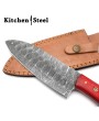 Damascus Chef Knife, Koa Wood Handle