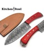 Damascus Chef Knife, Koa Wood Handle