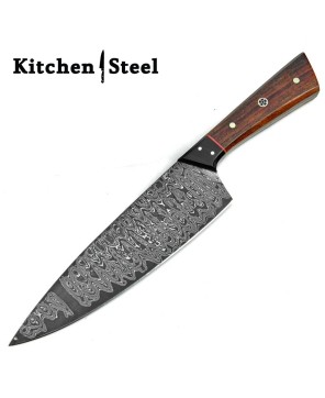 Damascus Chef Knife by Kitchen Steel