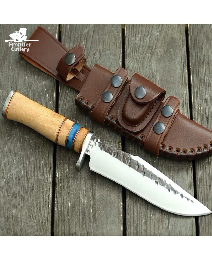 Exotic Leopard Wood Bowie Knife