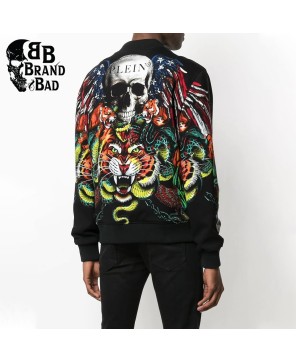 Tattoo Print Bomber Jacket For Men