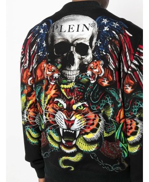 Tattoo Print Bomber Jacket For Men