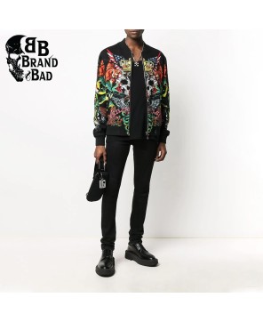 Tattoo Print Bomber Jacket For Men