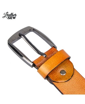 Classic Light Tan Leather Belt