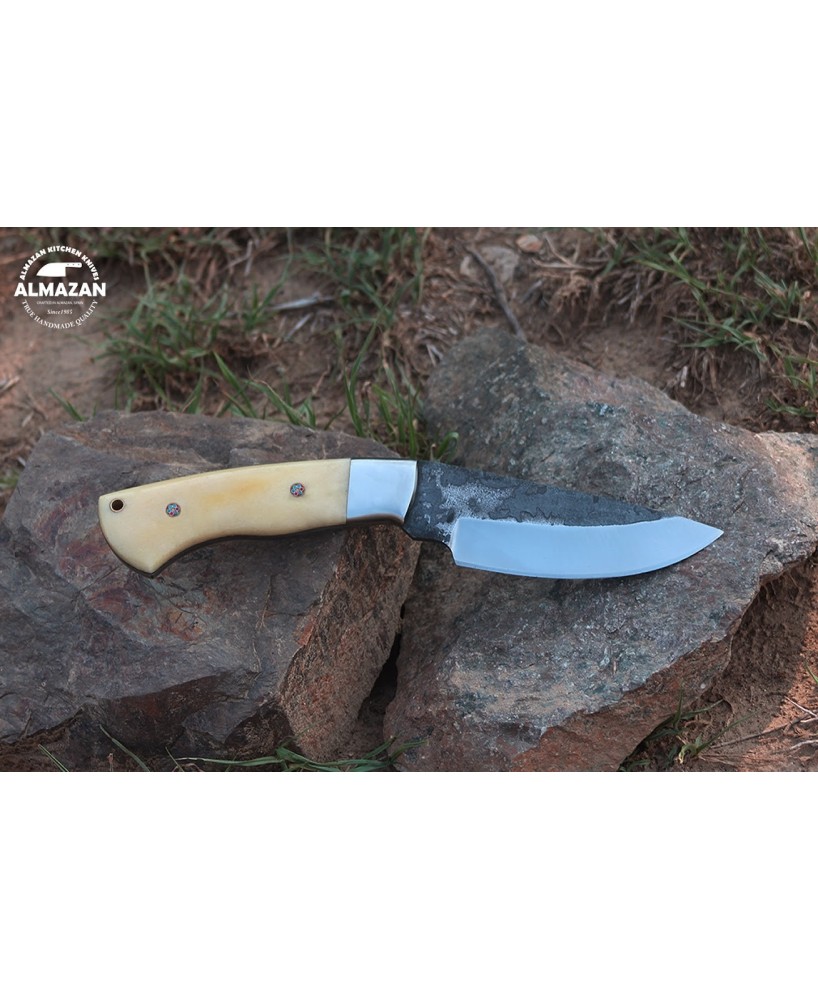 Almazan® Custom Hand Forged Hunting Knife with Bone Handle