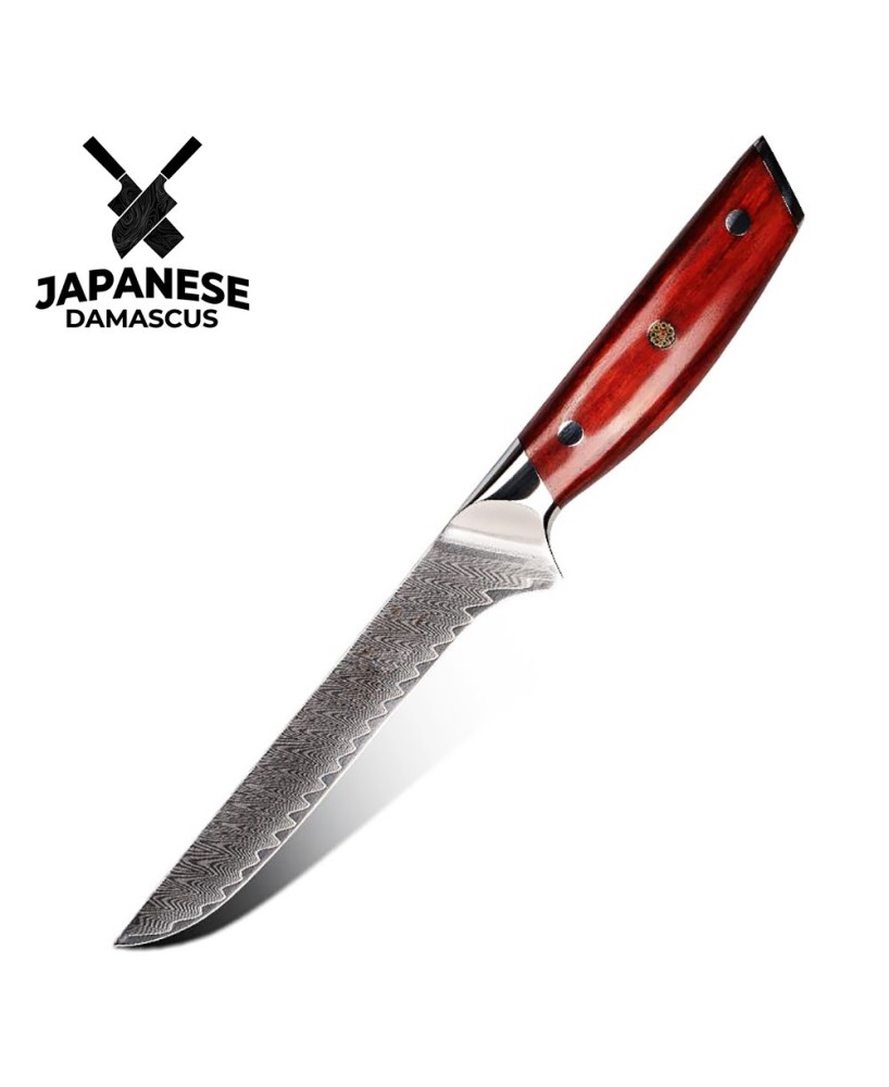 Boning Knife Japanese Damascus Knife Full Tang Kitchen Utility Cooking Tools