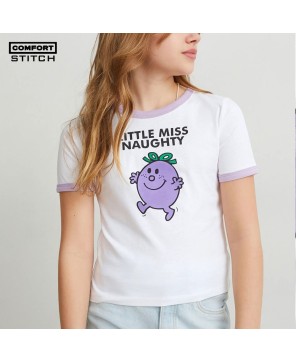 Little Miss White Comfort Stitch T-Shirt