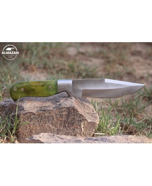 Almazan® Custom Handmade Hunting Knife with Color Bone Handle