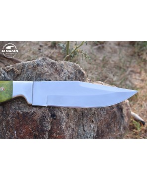 Almazan® Custom Handmade Hunting Knife with Color Bone Handle