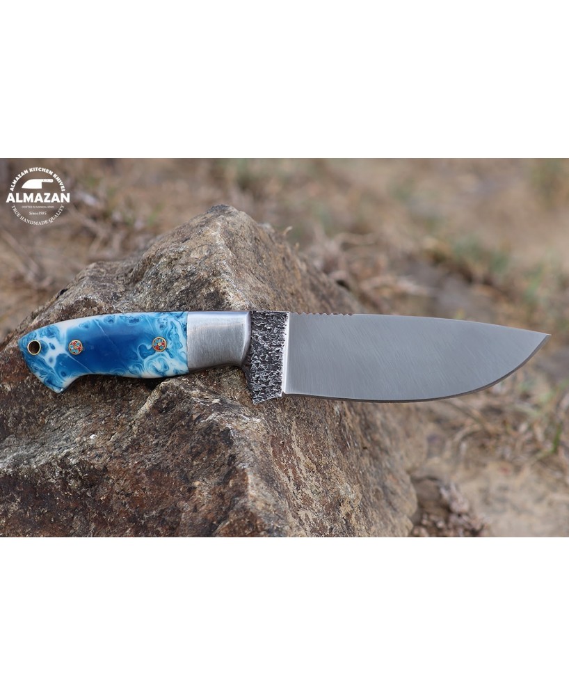 Almazan® Custom Handmade Hunting Knife with Resin Sheet Handle