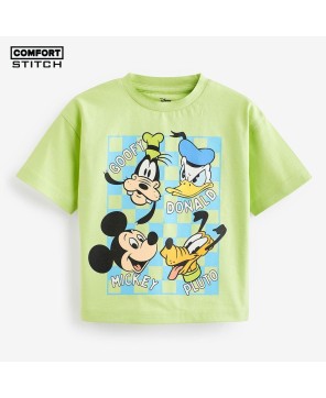 Mickey Mouse Lime Green Short Sleeve  T-Shirt (3yrs-8yrs)