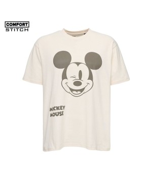 UNISEX DISNEY MICKEY MOUSE WINK FACE ECRU RELAXED T-SHIRT