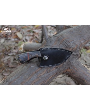 Almazan® Custom Handmade Skinning Knife with Wood Handle