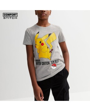 It Grey Pokémon Pikachu Logo T-Shirt