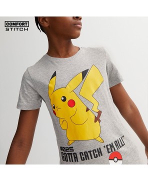 It Grey Pokémon Pikachu Logo T-Shirt