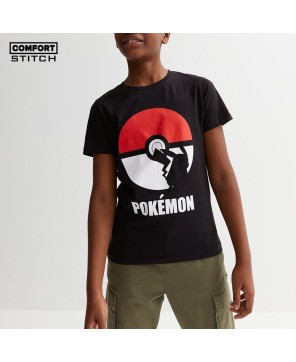 Black Pokémon Ball Logo T-Shirt