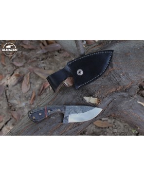 Almazan® Custom Handmade Skinning Knife with Wood Handle