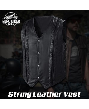 Euro Biker Gear Leather Vest