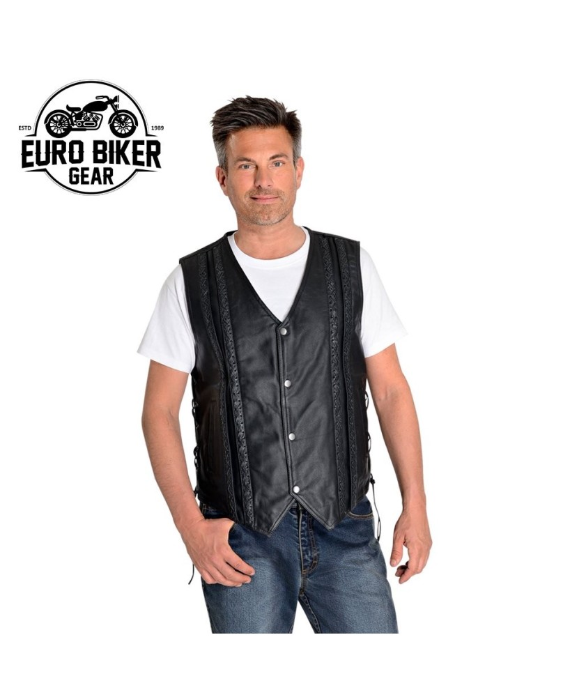 Euro Biker Gear Leather Vest