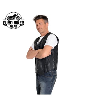 Euro Biker Gear Leather Vest